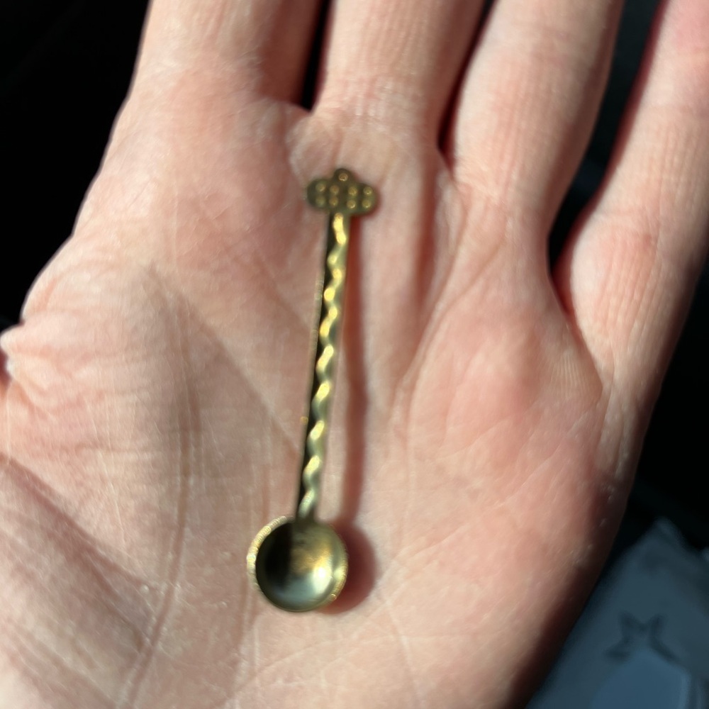 Miniature Antique Brass Spoon - Picture 1 of 5